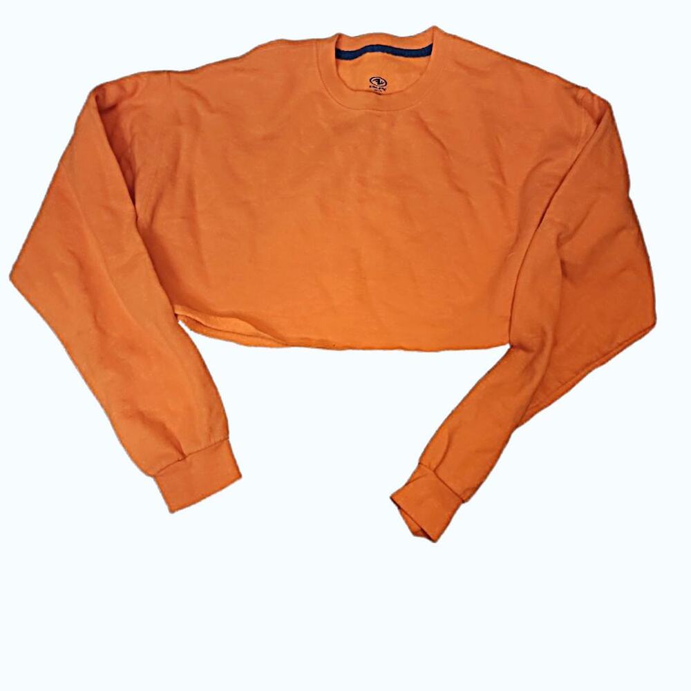 Athletic Works Vibrant Orange Crop Top Sweatshirt - Size Medium